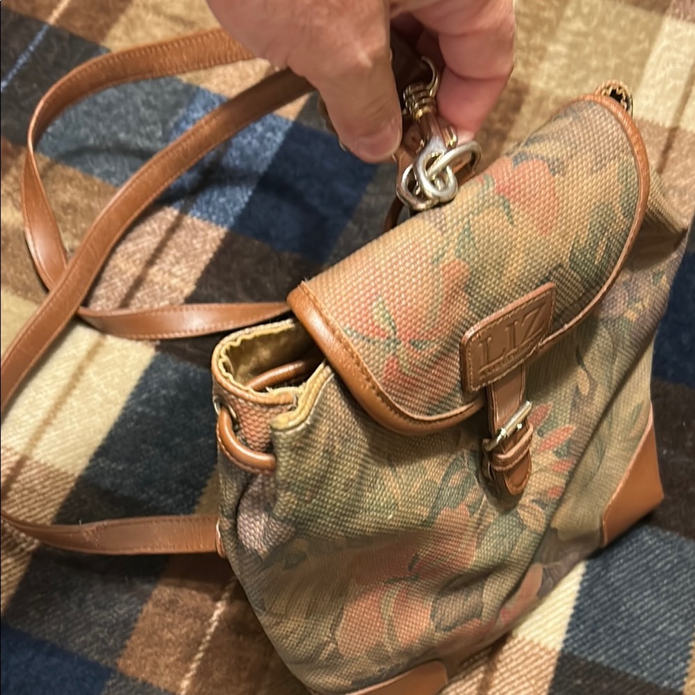 Liz Claiborne Tan and Brown Leather Backpack (excellent  condition)